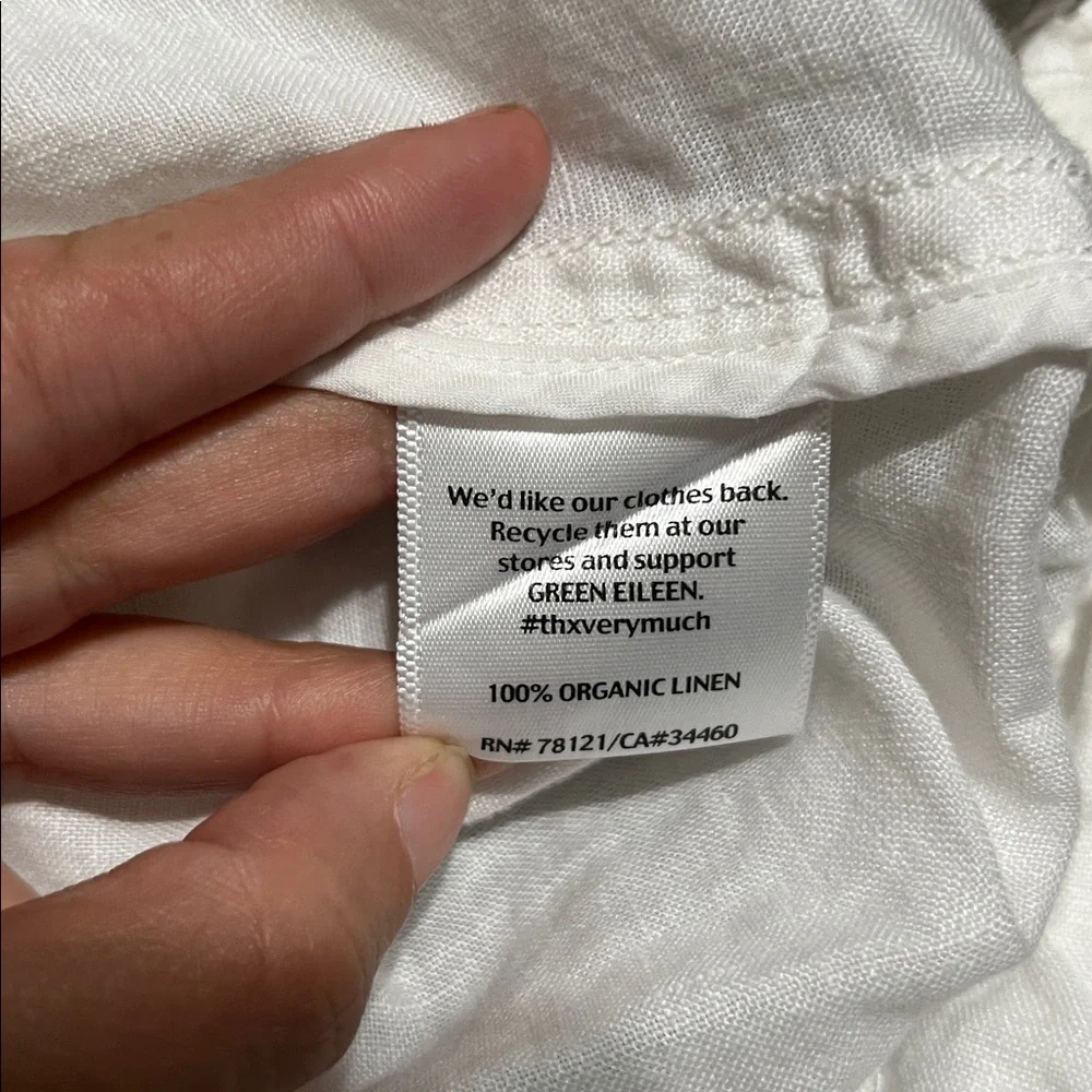 Eileen Fisher Organic Linen Short Sleeve Jacket Oversized‎ Lagenlook White 1X